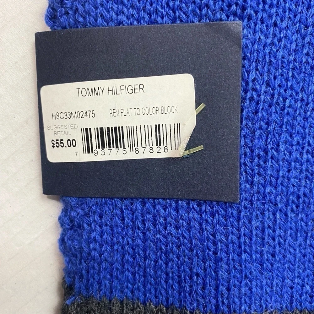Tommy Hilfiger Wool Blend Reversible Color Block Scarf 10“ x 70“